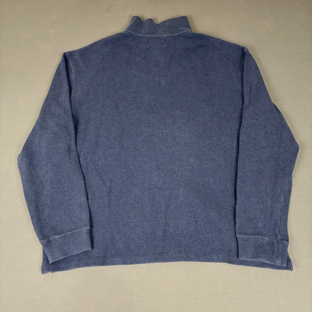 Polo Ralph Lauren Navy Blue Quarter Zip Sweater Men's Size XXL White Pony